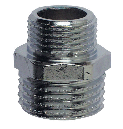 CHROM RED.DOPPELNIPPEL 1/2"X3/8"