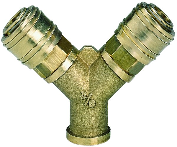 DRUCKLUFTVERTEILER M.2SCHNELLKUPPLU. 3/8