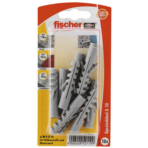 DÜBEL S 10 NYLON 10 MM GK (10 STÜCK)