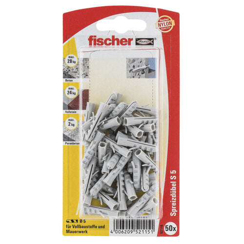 DÜBEL S 5 NYLON 5 MM GK (50 STÜCK)