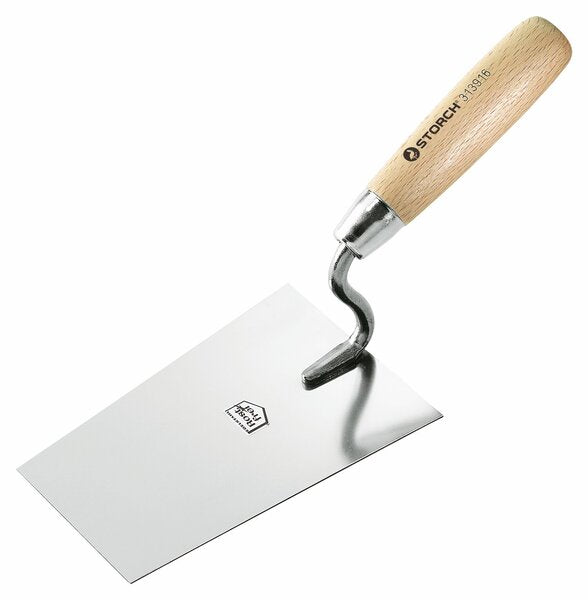 EDELSTAHL-STUCKATEUR-KELLE 160MM (HOLZ)