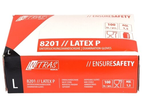 EINMALHANDSCHUHE LATEX GEPUDERT GR. L