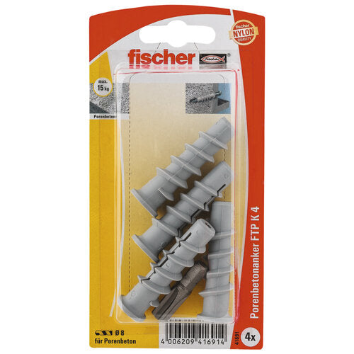 GASBETONDÜBEL FTP K 4K (4 STÜCK) MIT BIT