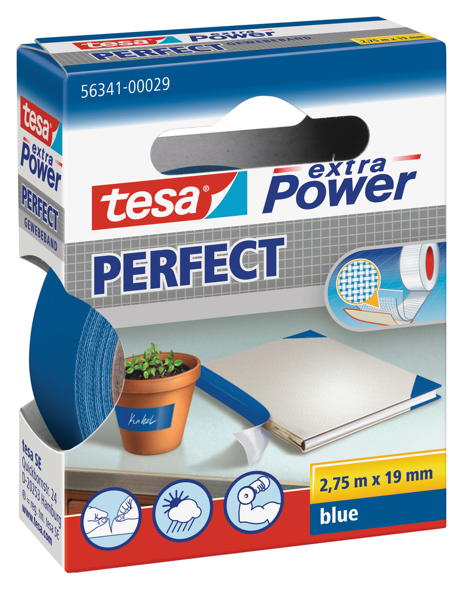 GEWEBEBAND EXTRA POWER BLAU 2,75MX19MM