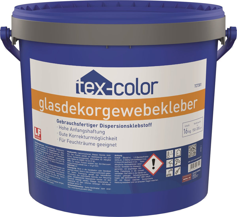 GLASDEKORGEWEBE-KLEBER 16KG