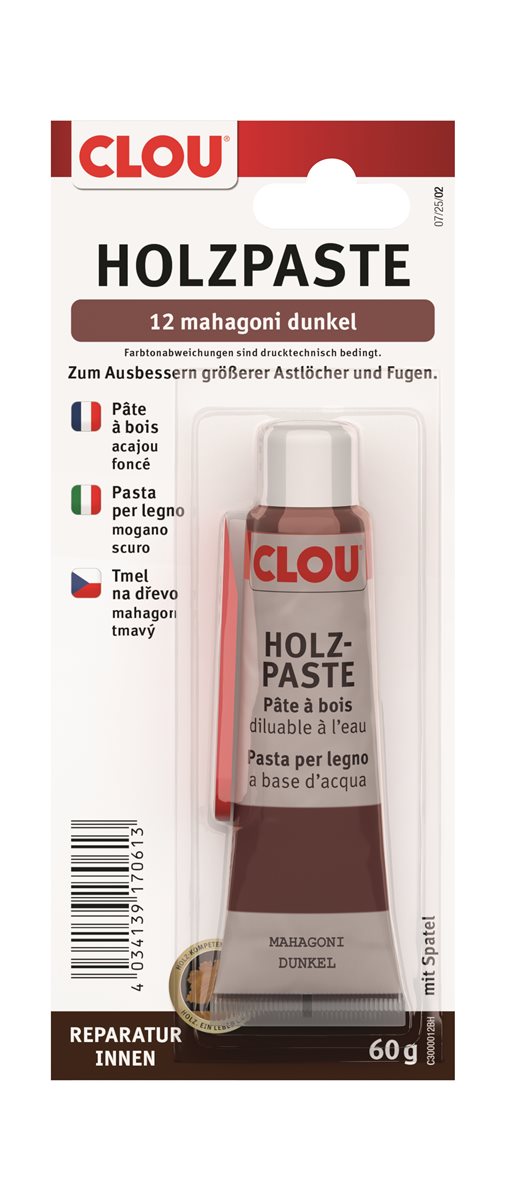 CLOU Holzpaste Mahagoni dunkel, 60 g