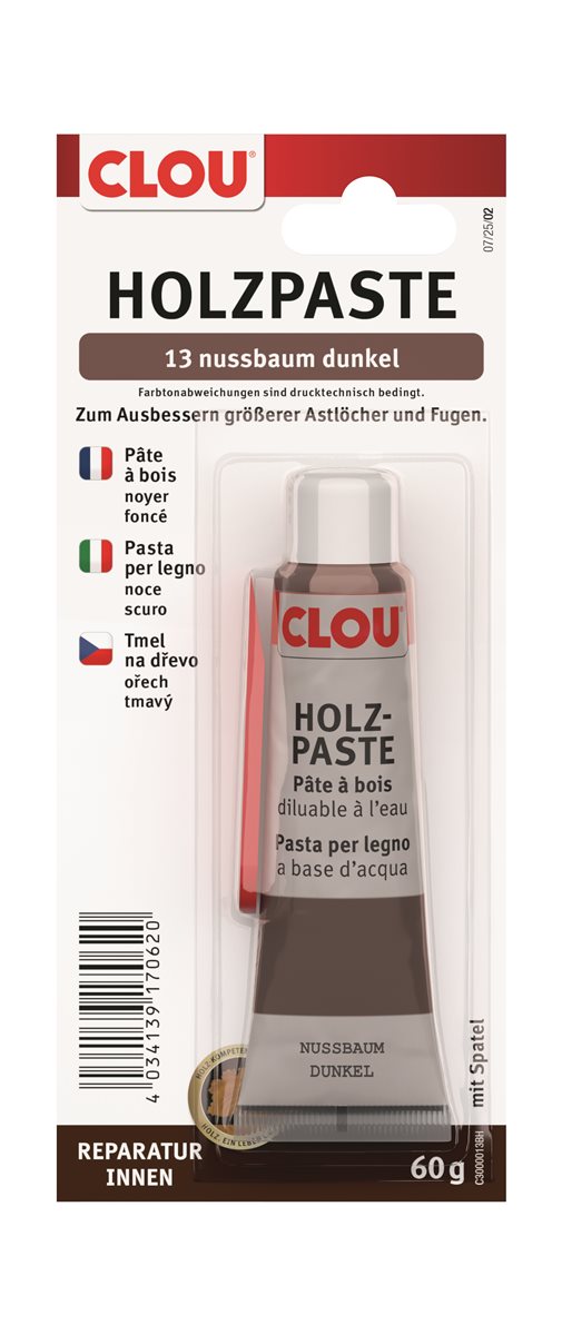 CLOU Holzpaste Nussbaum dunkel, 60 g