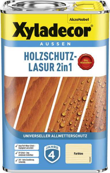 HOLZSCHUTZLASUR 2IN1 FARBLOS 4L