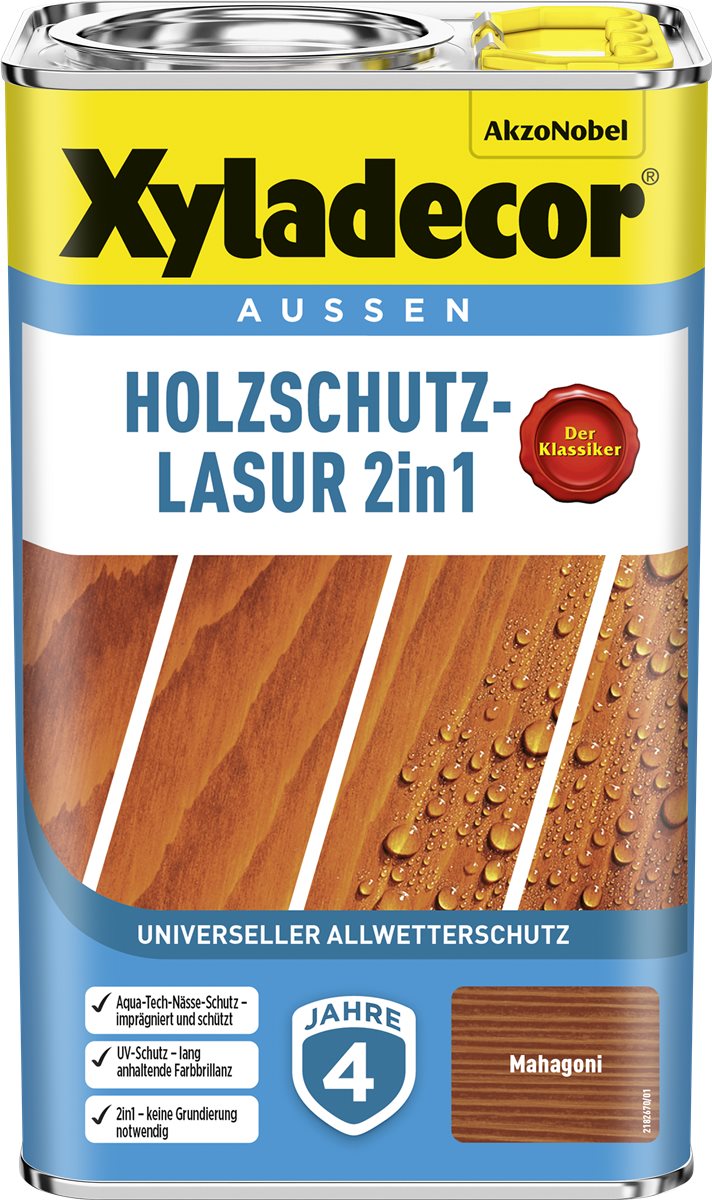 HOLZSCHUTZLASUR 2IN1 MAHAGONI 2,5L
