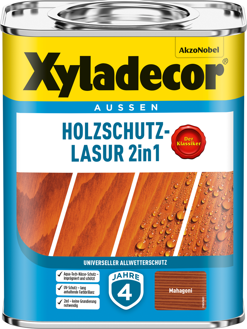 HOLZSCHUTZLASUR 2IN1 MAHAGONI 0,75L