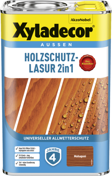 HOLZSCHUTZLASUR 2IN1 MAHAGONI 4L