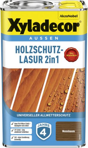 HOLZSCHUTZLASUR 2IN1 NUSSBAUM 2,5L
