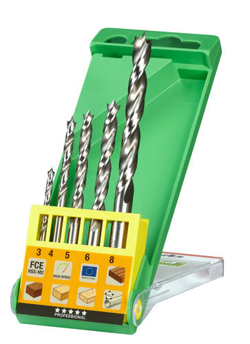 HSS-HARTHOLZBOHRER-KASSETTE 5TLG.