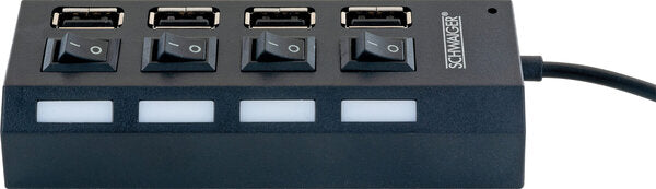 HUB USB 2.0 4-FACH SCHWARZ