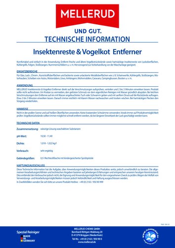 INSEKTENRESTE & VOGELKOT ENTFERNER 0,25L