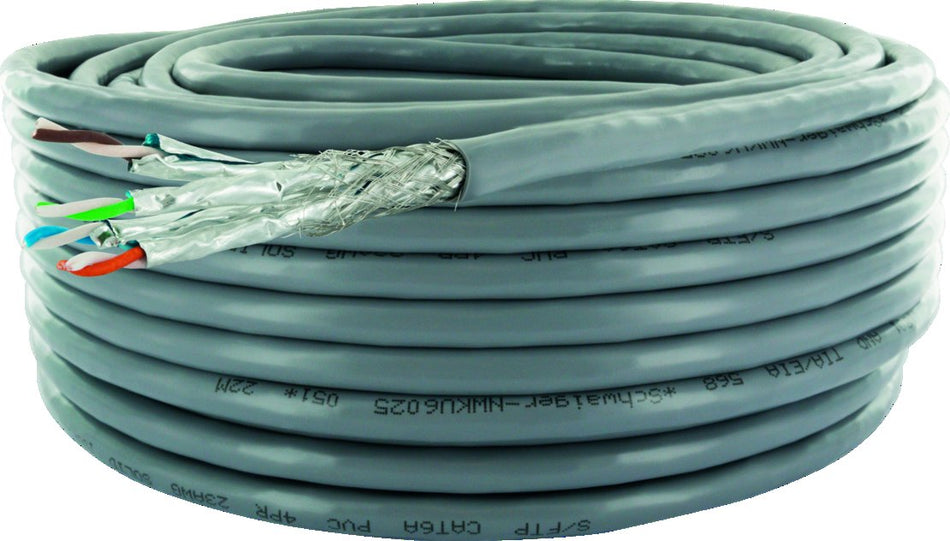 INSTALLATIONSKABEL S/FTP CAT6A 25M GRAU