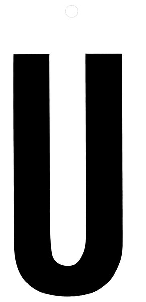 KLEBEBUCHSTABE SCHWARZ 100 MM U