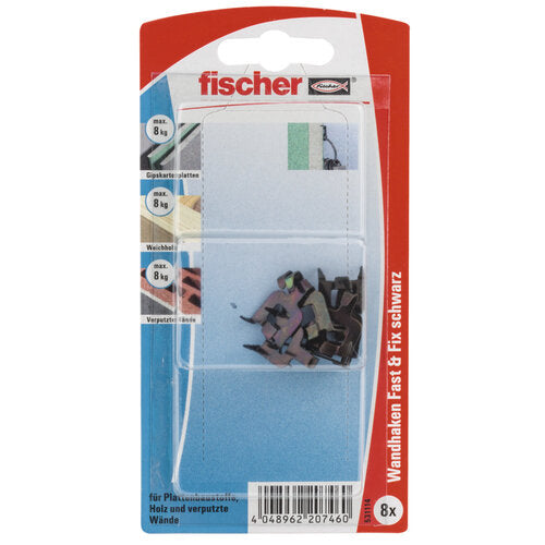 KLEBEHAKEN FAST & FIX SCHWARZ  (8 STÜCK)