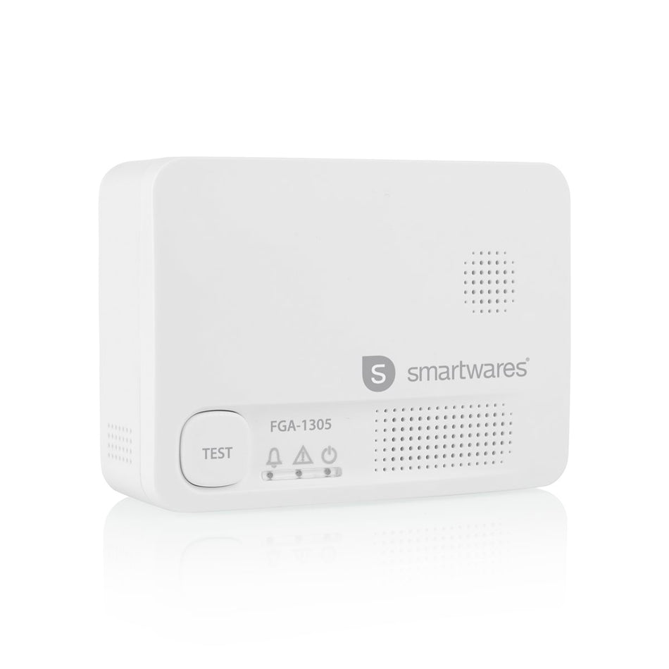 Smartwares Kohlenmonoxid-Melder FGA-1305 in Weiß mit Testknopf und LED-Anzeigen