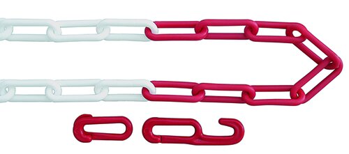 KUNSTSTOFFKETTE ROT/WEIß Ø6 MM/5 M