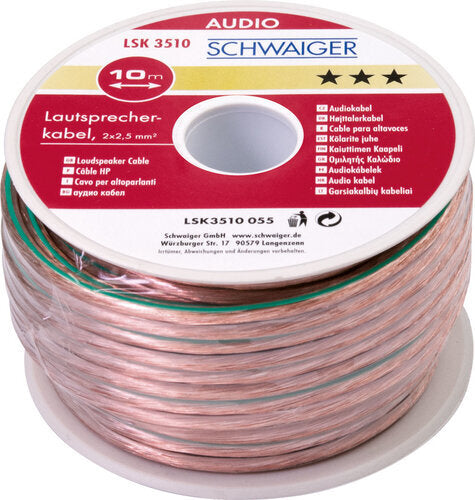 LAUTSPRECHERKABEL 2X2,5 MM² TRANSP 10 M