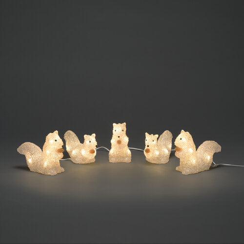 LED ACRYL EICHHÖRNCHEN 5ER-SET