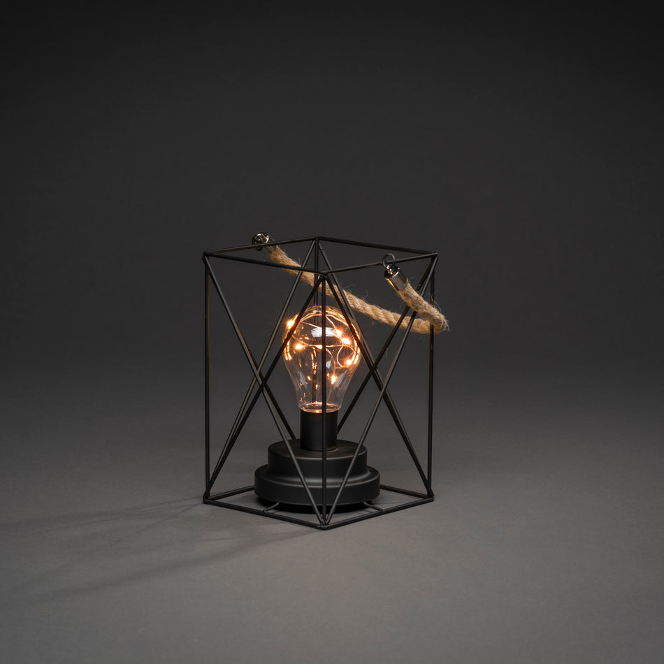 LED METALLLATERNE ECKIG