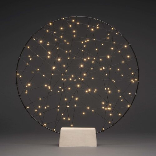 LED METALLSILHOUETTEN RING MIT HOLZ-FUß