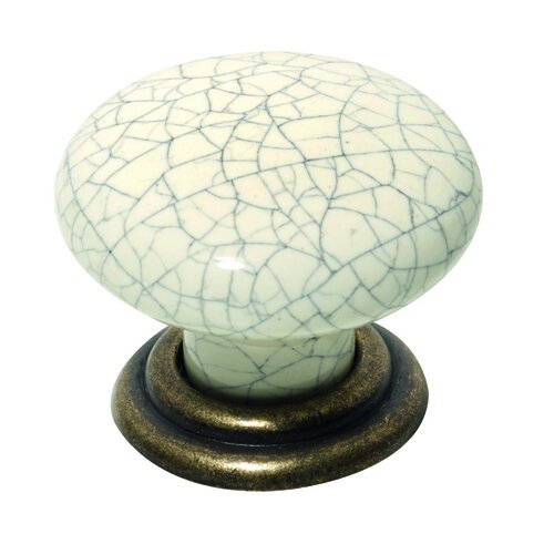 MÖBELKNOPF PORZELLAN BEIGE/GRAU 34 MM