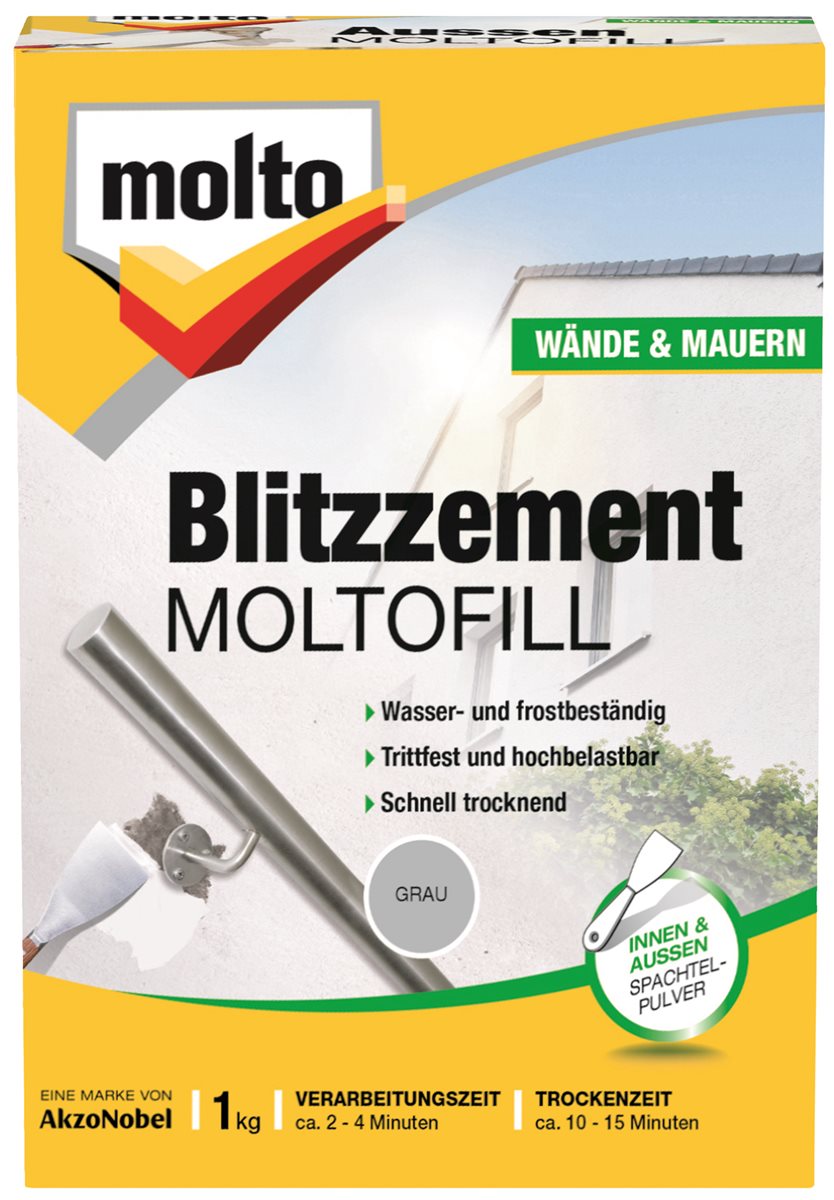 MOLTOFILL BLITZZEMENT GRAU AUSSEN+INNEN