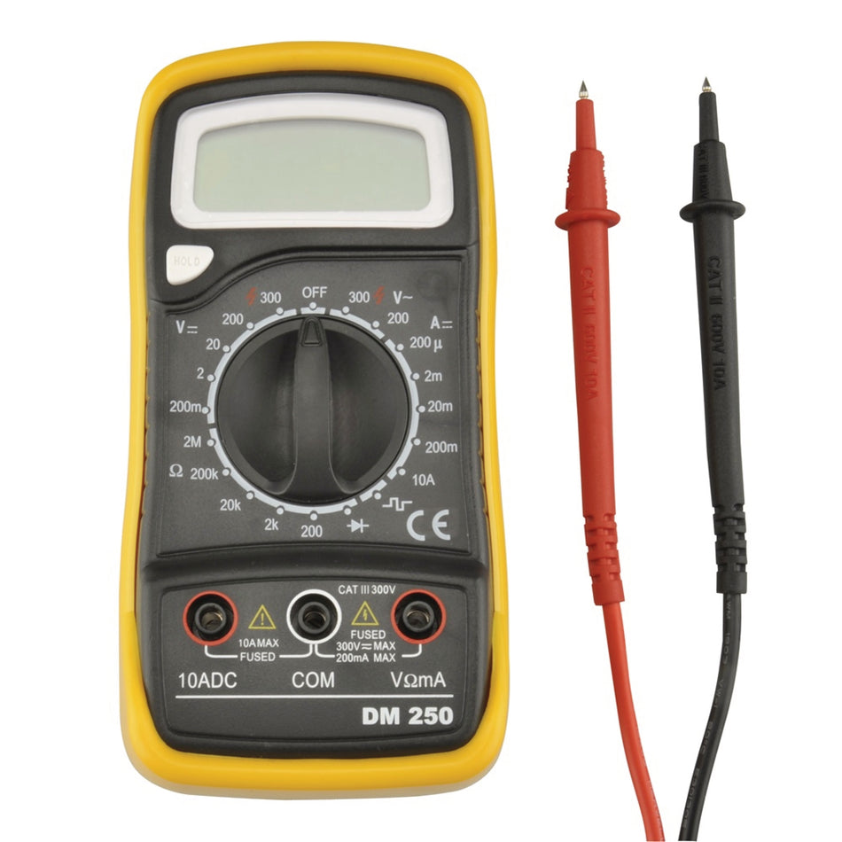 MULTIMETER DIGITAL DM250 SCHWARZ/GEL
