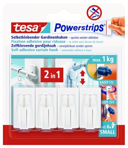 POWERSTRIPS GARDINENHAKEN WEIß 4 ST.