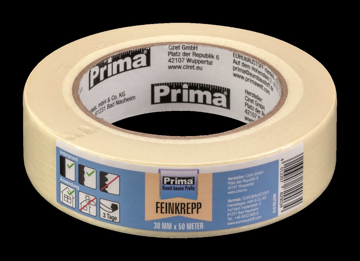 PRIMA Feinkrepp Abdeckband 30 mm x 50 m, Rolle