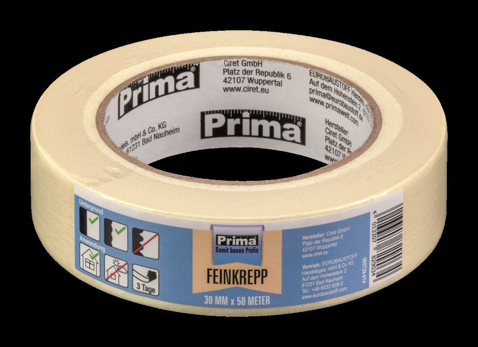 PRIMA Feinkrepp Abdeckband 30 mm x 50 m, Rolle