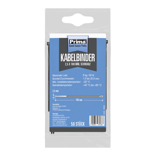PRIMA KABELBINDER 2,5X100MM SCHWARZ