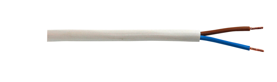 SCHLAUCHL.WEIß H03 VV-F 2X0,75 SPULE100M