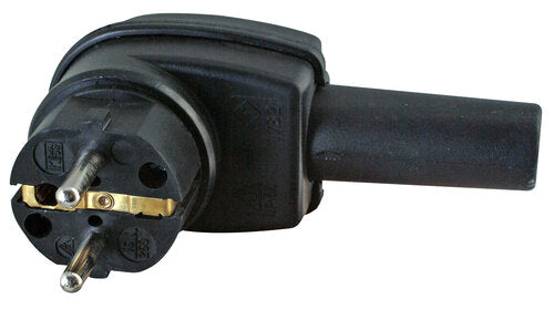 SCHUKO WINKELSTECKER VOLLGUMMI SCHWARZ