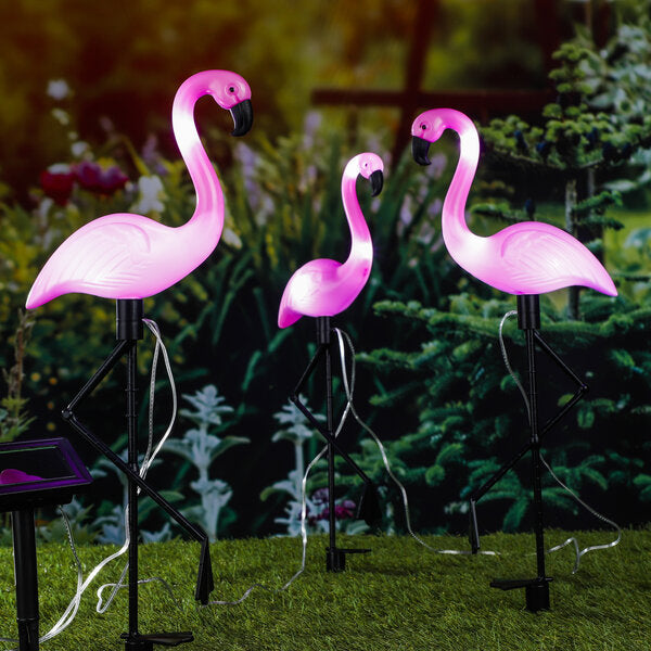 SOLARGARTENSTECKER FLAMINGO 3ER-SET