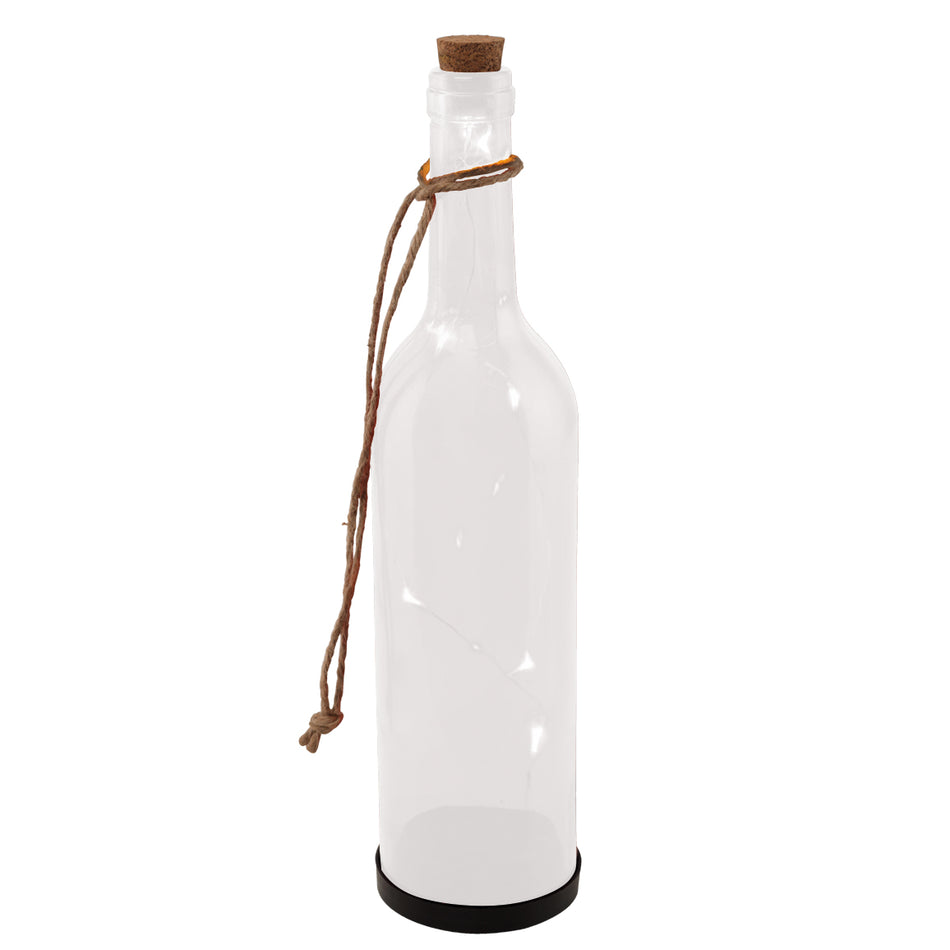 SOLARLEUCHTE LED DEKORFLASCHE WEISS