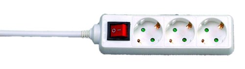 STECKDOSENLEISTE 3XSCHUKO+SCHALTER WEISS
