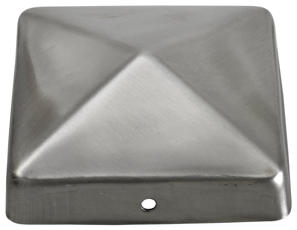 SWG PFOSTENKAPPE EDELST. OHNE KUGEL 90X90 MM