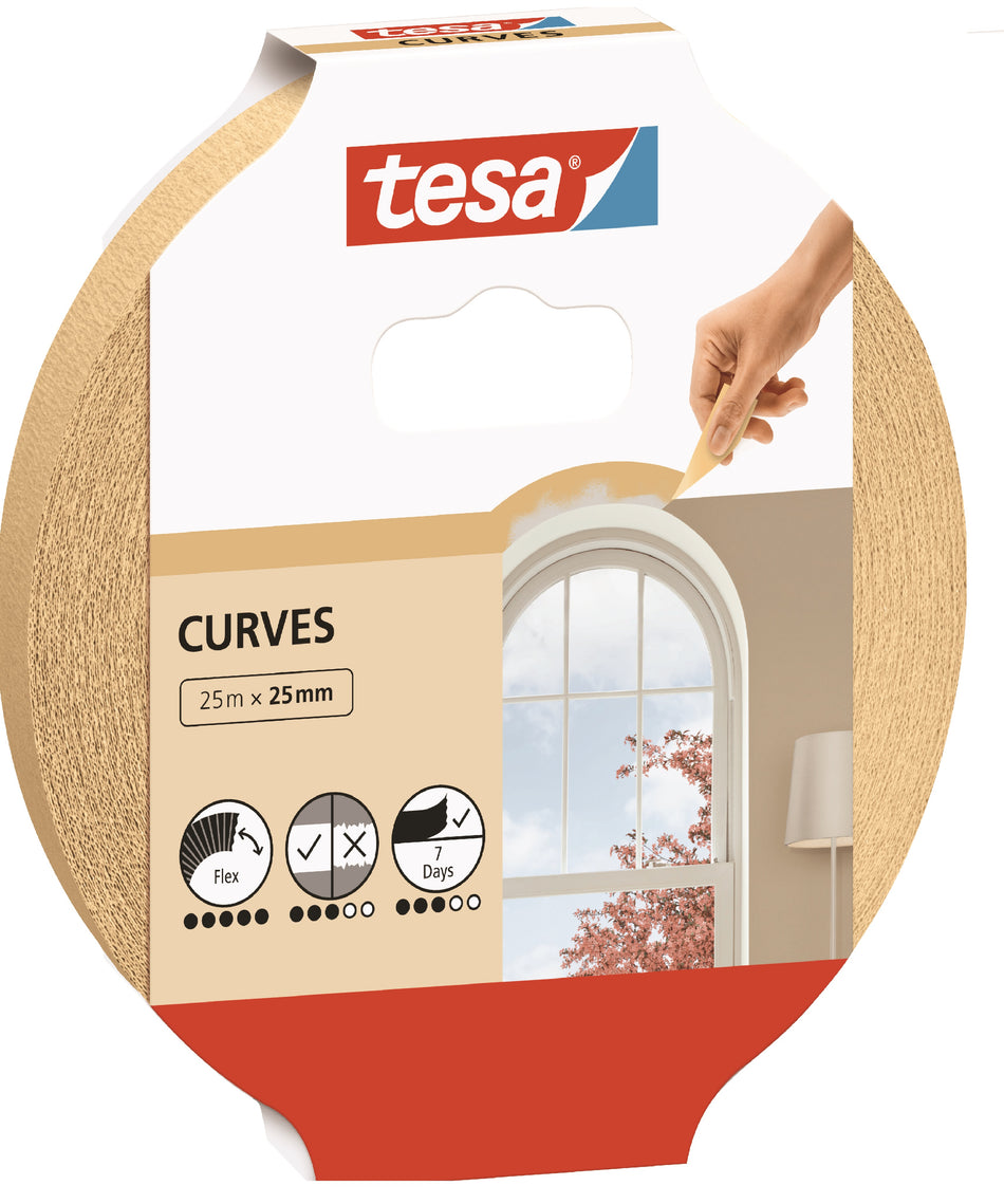 TESA MALERBAND FÜR RUNDUNGEN 25MX25MM
