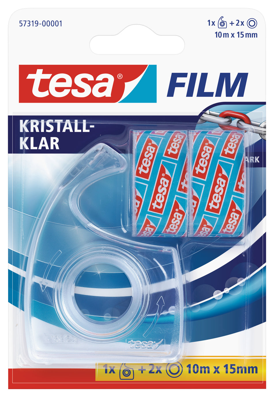 TESAFILM HANDABROLLER 2 ROLLEN 10MX15MM