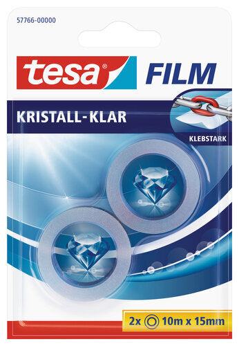 TESAFILM KRISTALL-KLAR 2 ROLLEN 10MX15MM