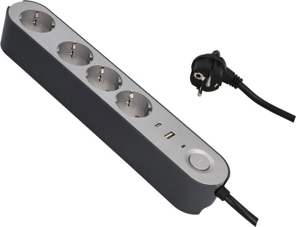 TISCHSTECKDOSE 4F+USB A/C SCH ÜS 1,8M SR