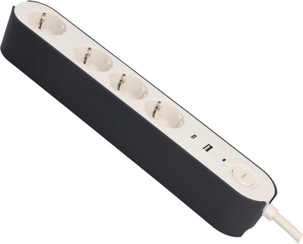 TISCHSTECKDOSE 4F+USB A/C SCH ÜS 1,8M WS