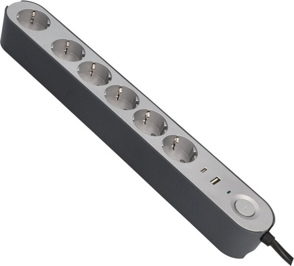 TISCHSTECKDOSE 6F+USB A/C SCH ÜS 1,8M SR