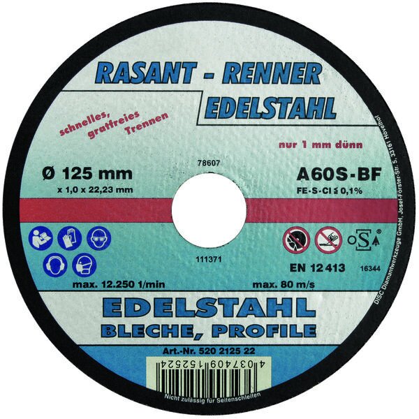 TRENNSCHEIBE RASANT-EDELSTAHL 125(10STK)