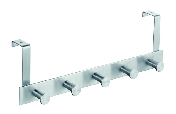 TÜRGARDEROBE 5 HAKEN EDELSTAHL 400X15 MM