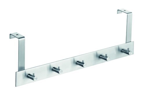 TÜRGARDEROBE 5 HAKEN EDELSTAHL 400X15 MM